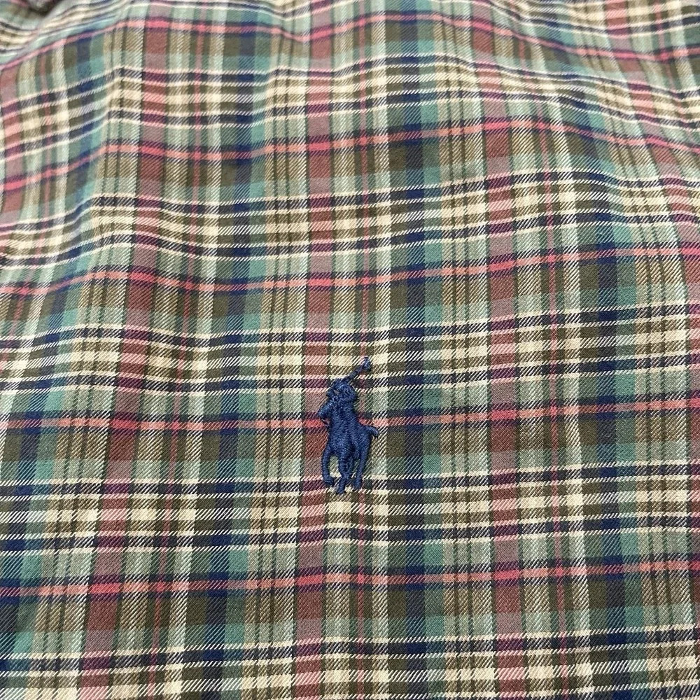 Polo Ralph Lauren Mens XL Classic Fit Green Plaid Flannel Button Down Shirt